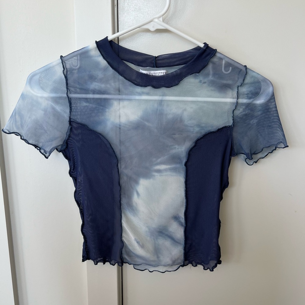 Urban Outfitters Blue Mesh Top
